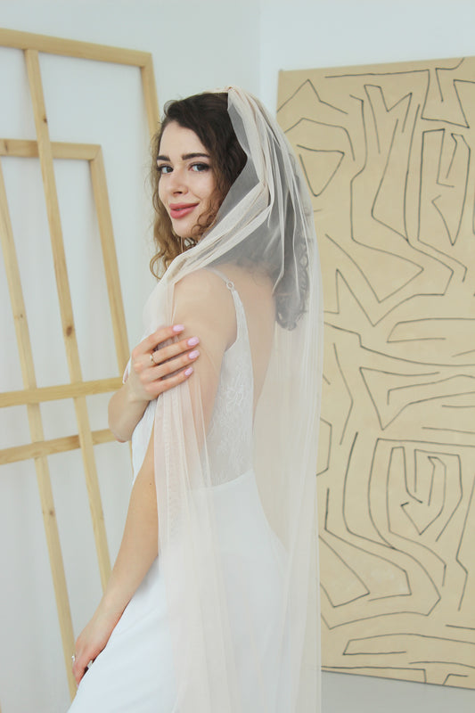 Beige English Net veil