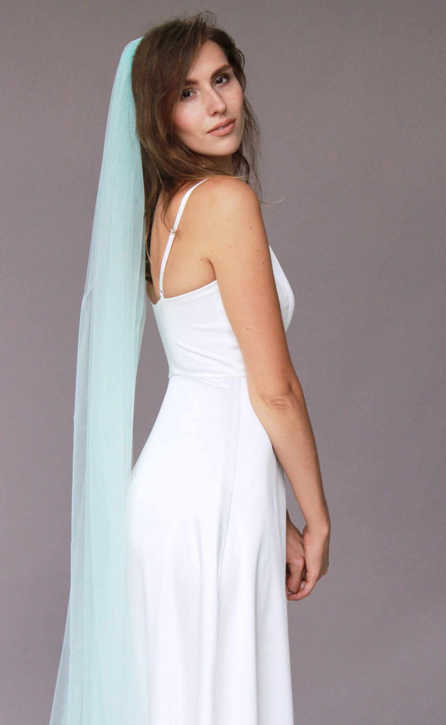Mint blue veil
