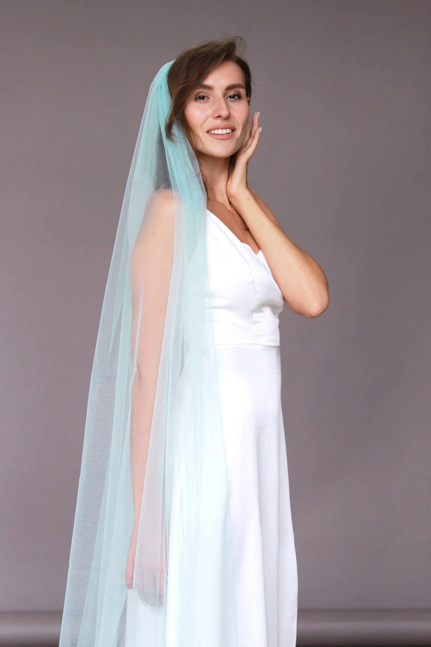 Mint blue veil