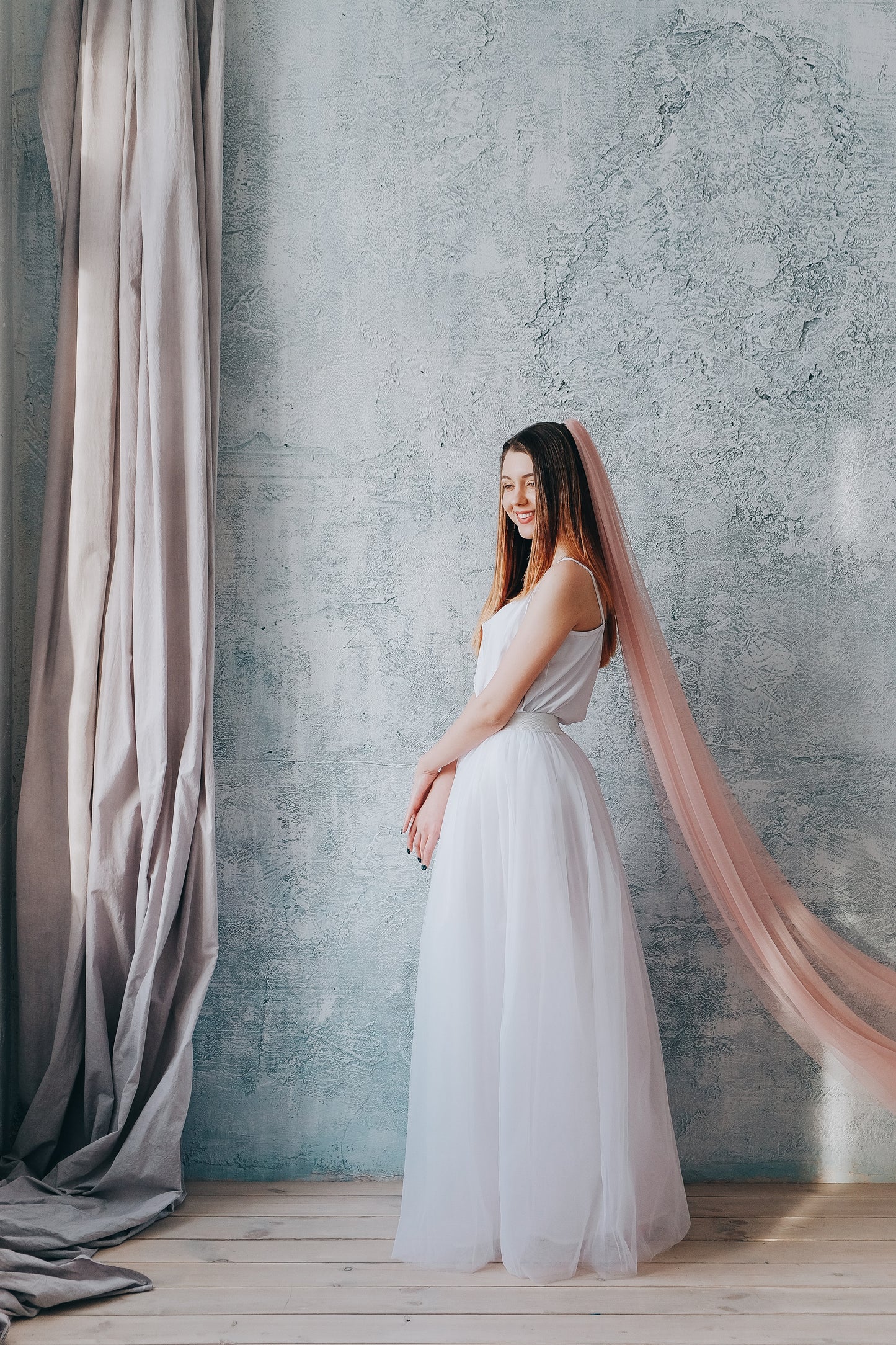 Blush English Net veil