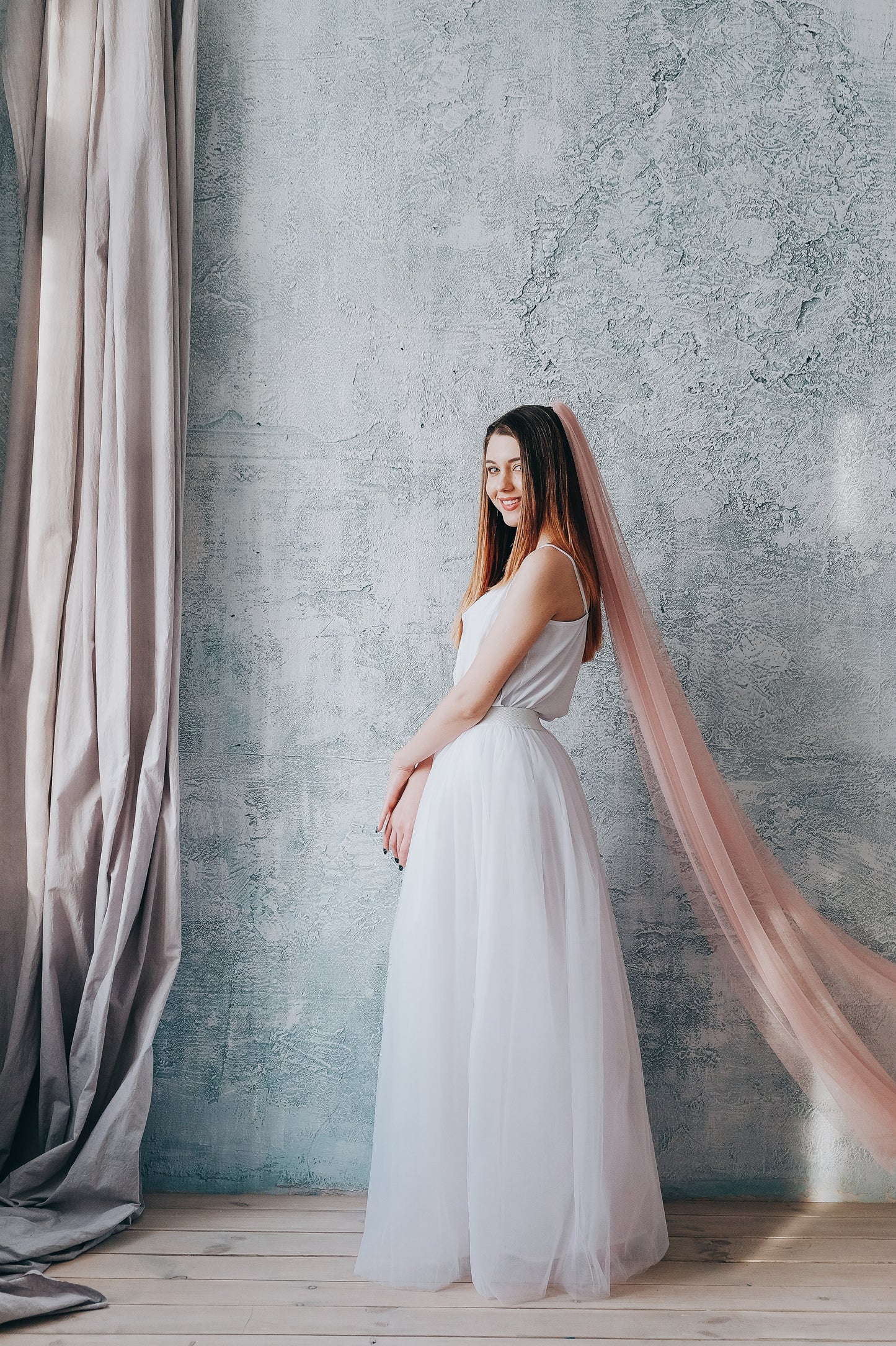 Blush English Net veil