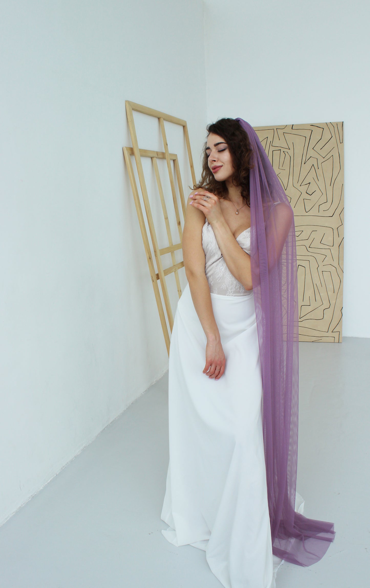 Purple English Net veil