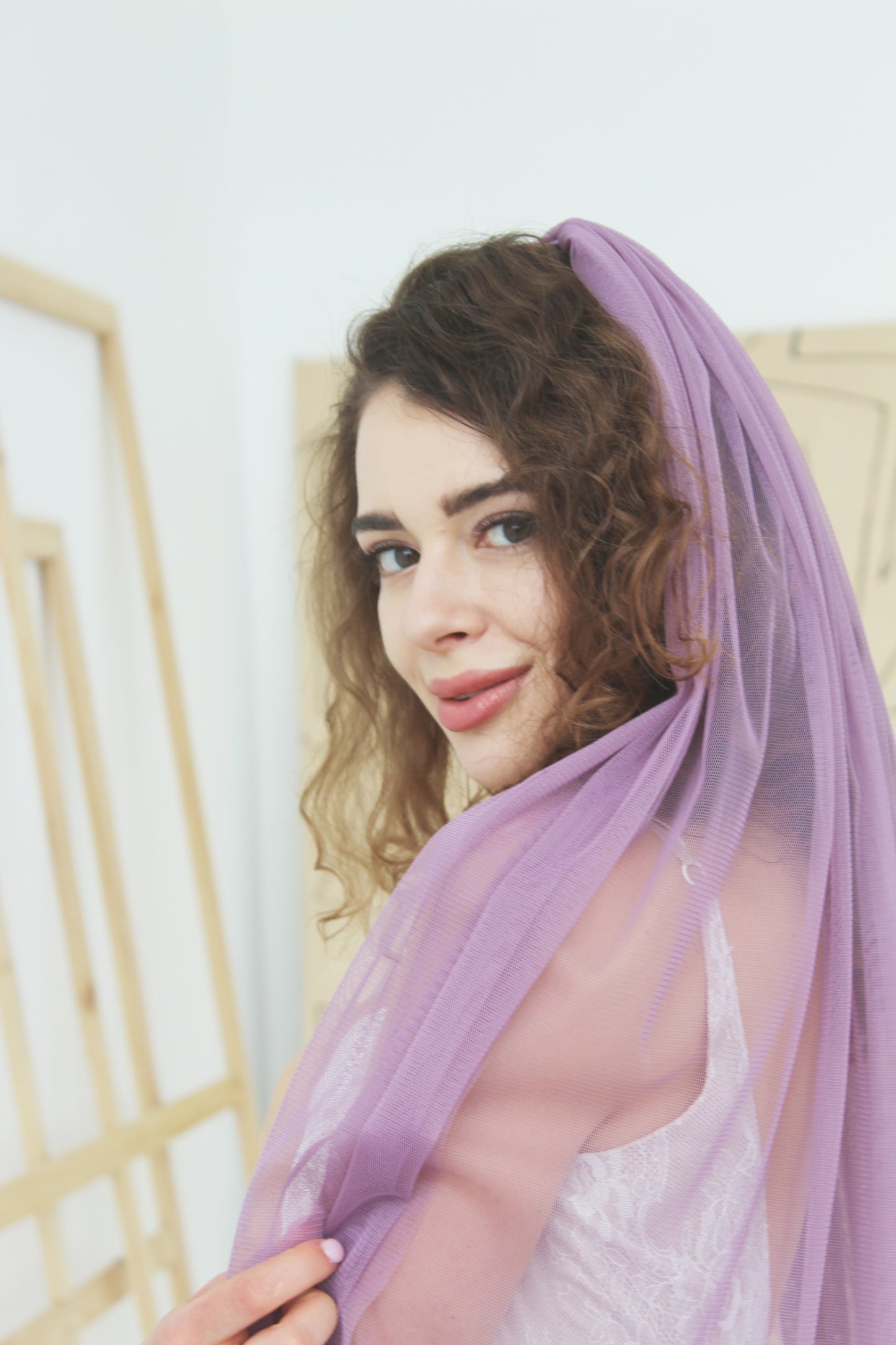Purple English Net veil