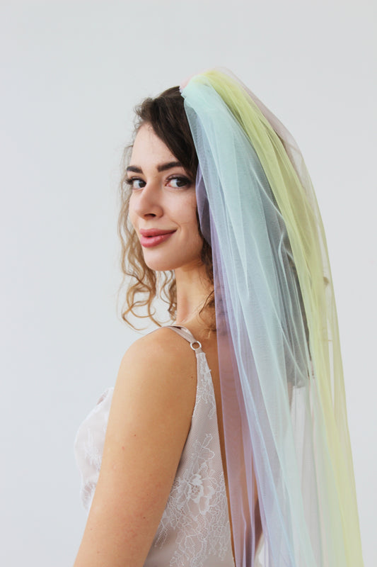 RAINBOW wedding veil