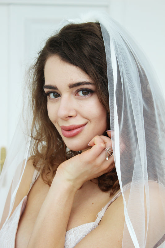 Satin edge veil