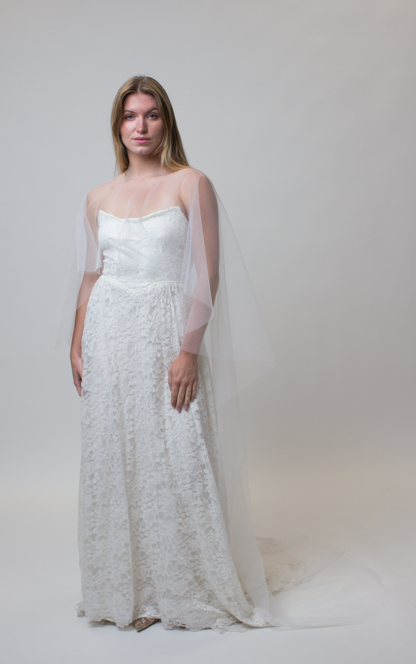 Tulle cover up cape
