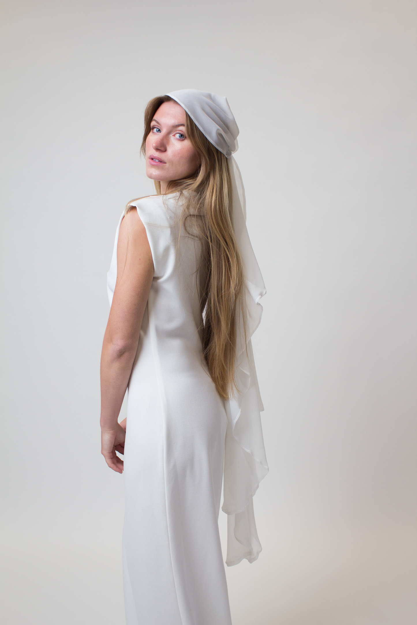 Chiffon bridal bandana veil