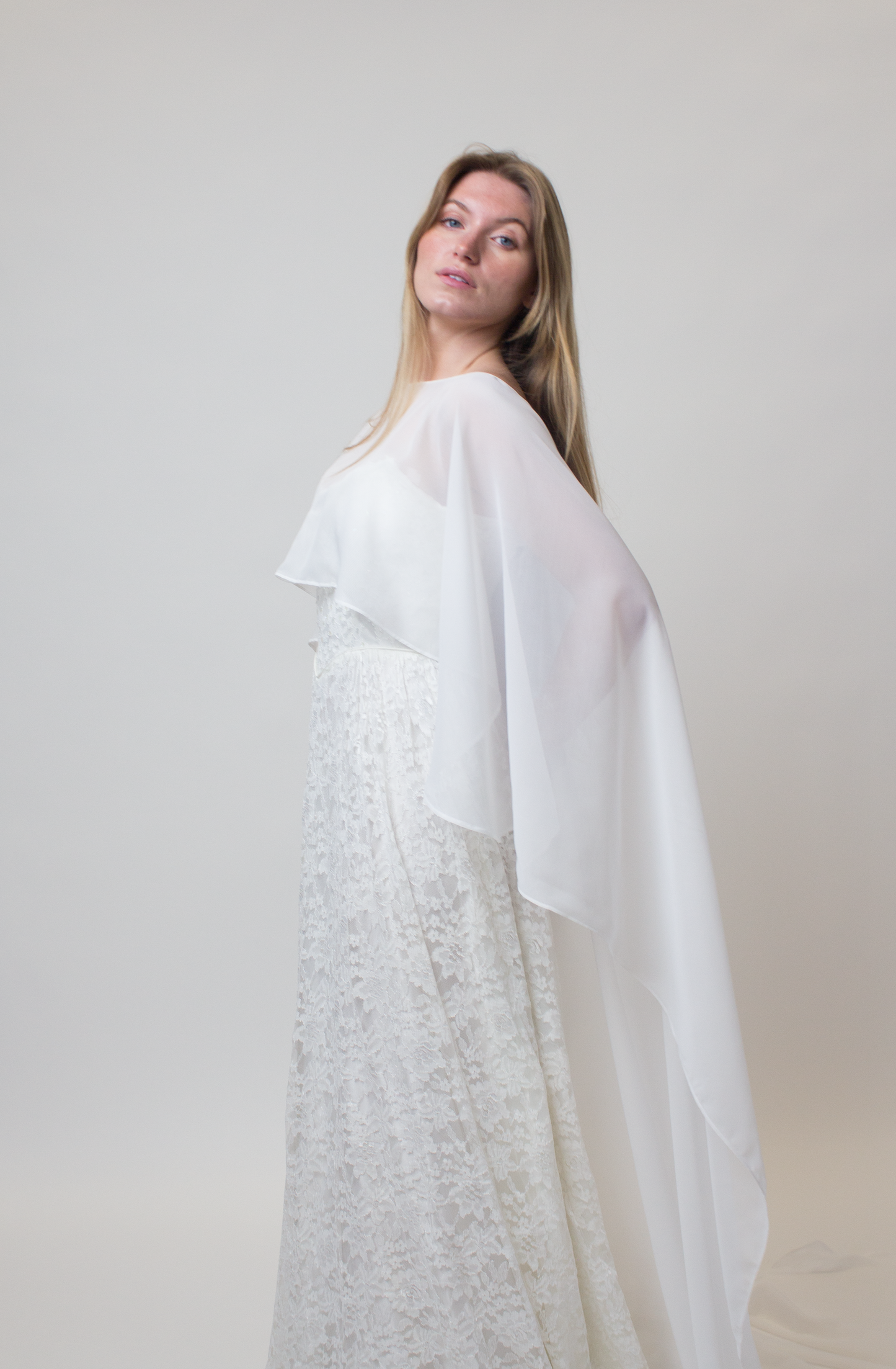 Chiffon cover up cape