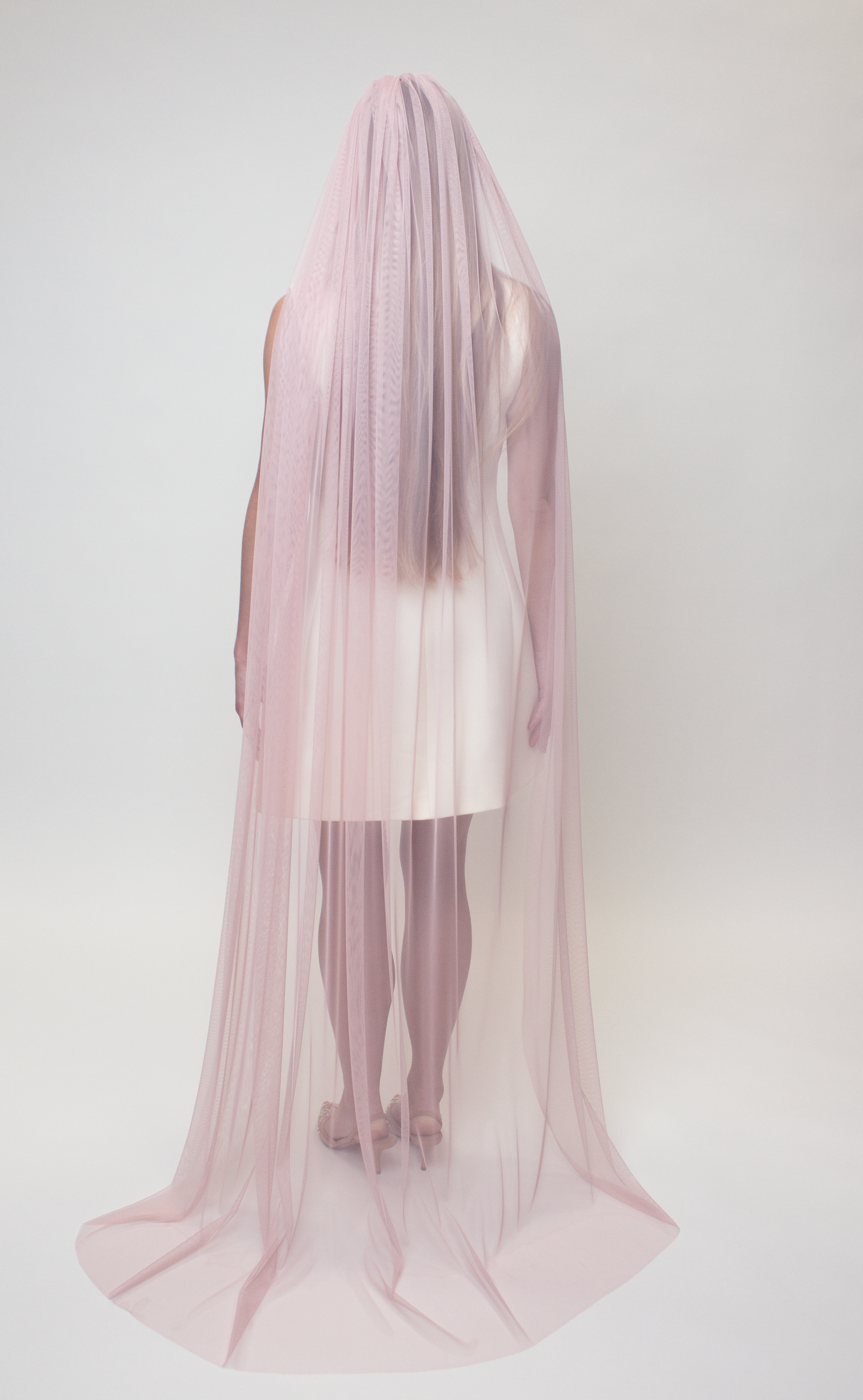 Blush English net veil