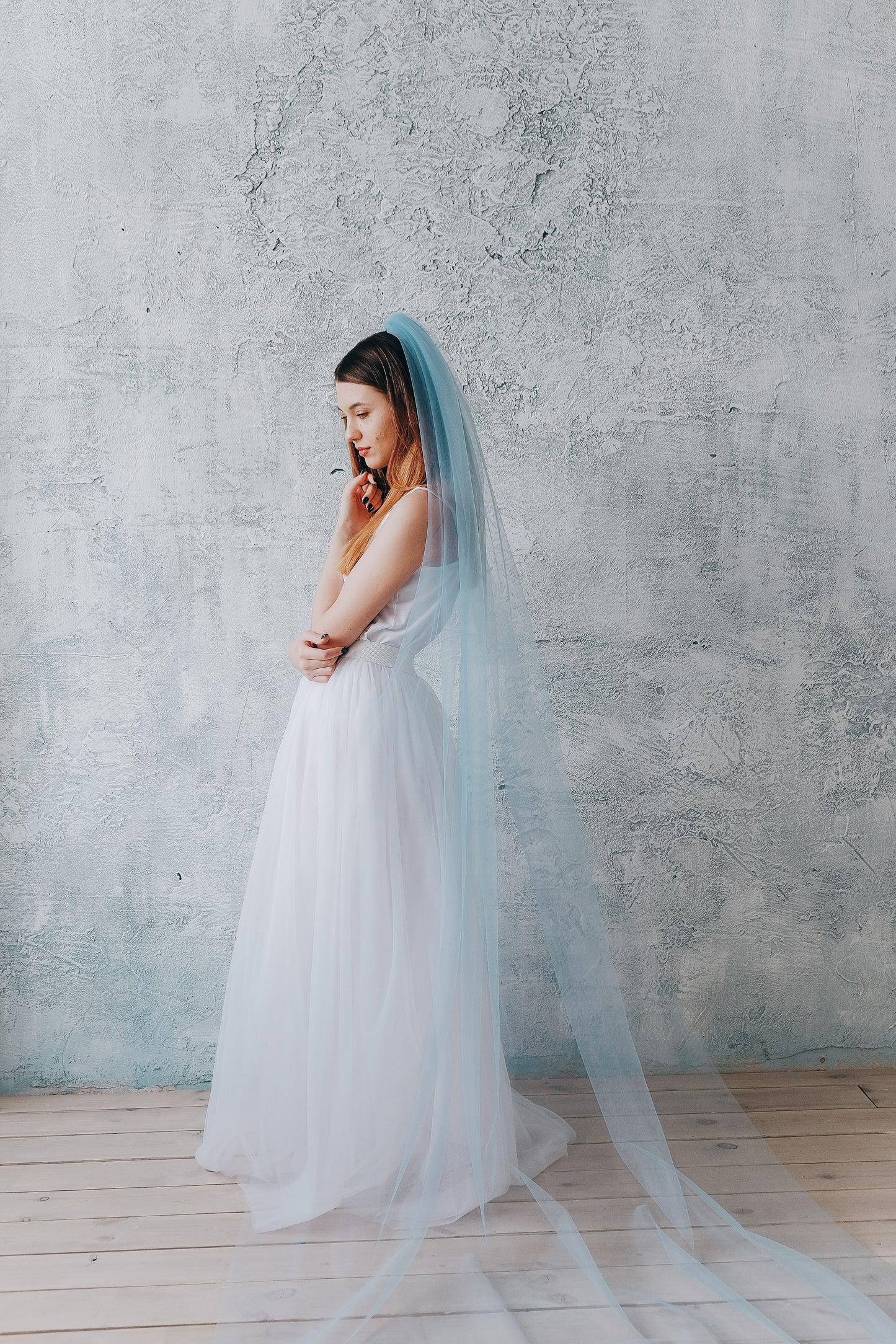 Sky blue veil