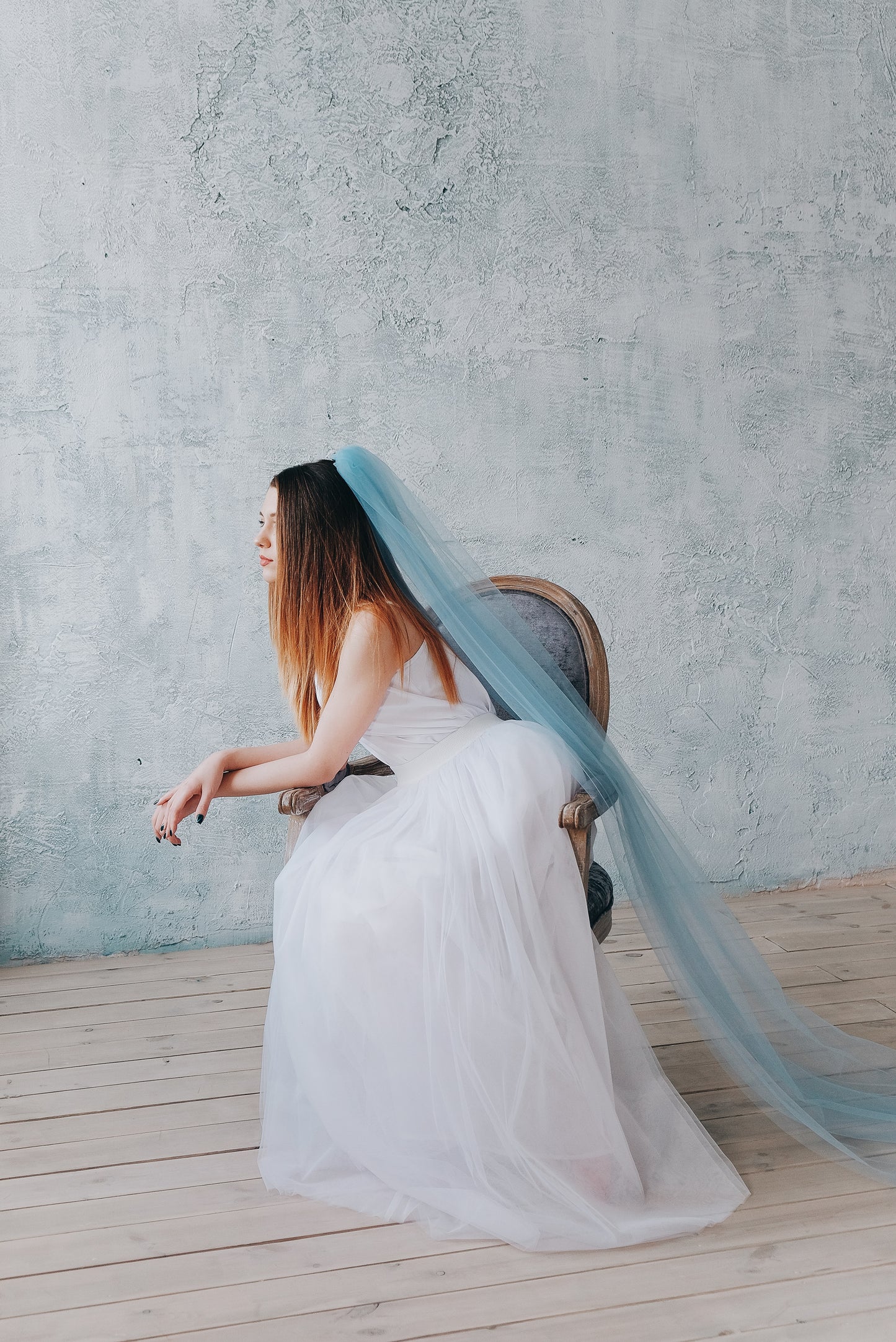Sky blue veil