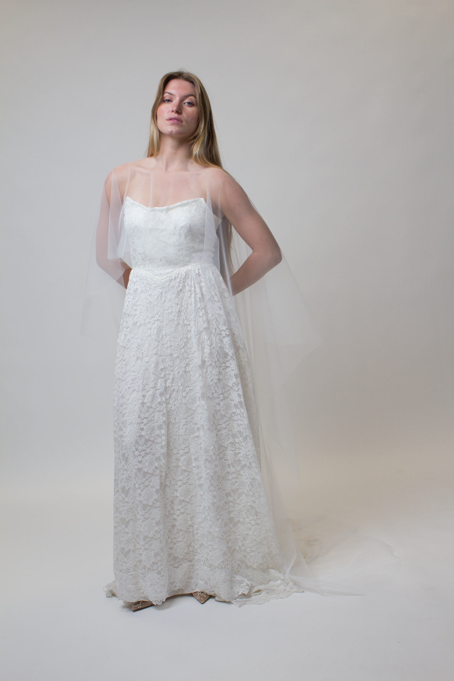 Tulle cover up cape