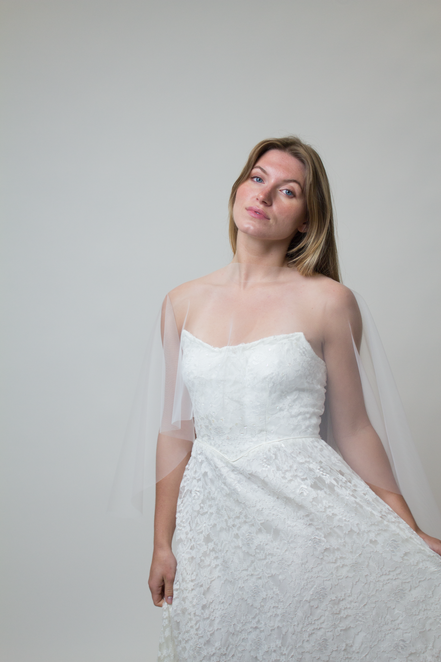 Tulle cover up cape