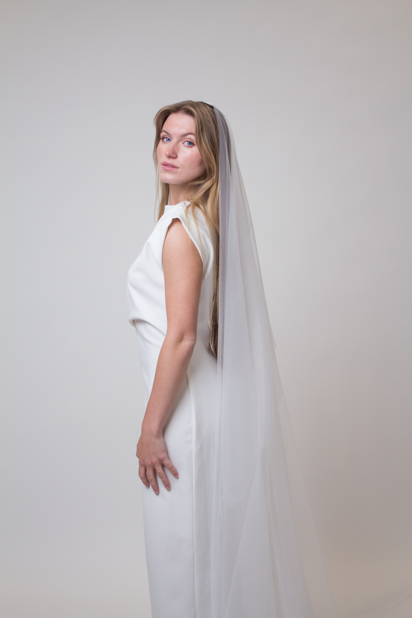 Extra wide drop veil