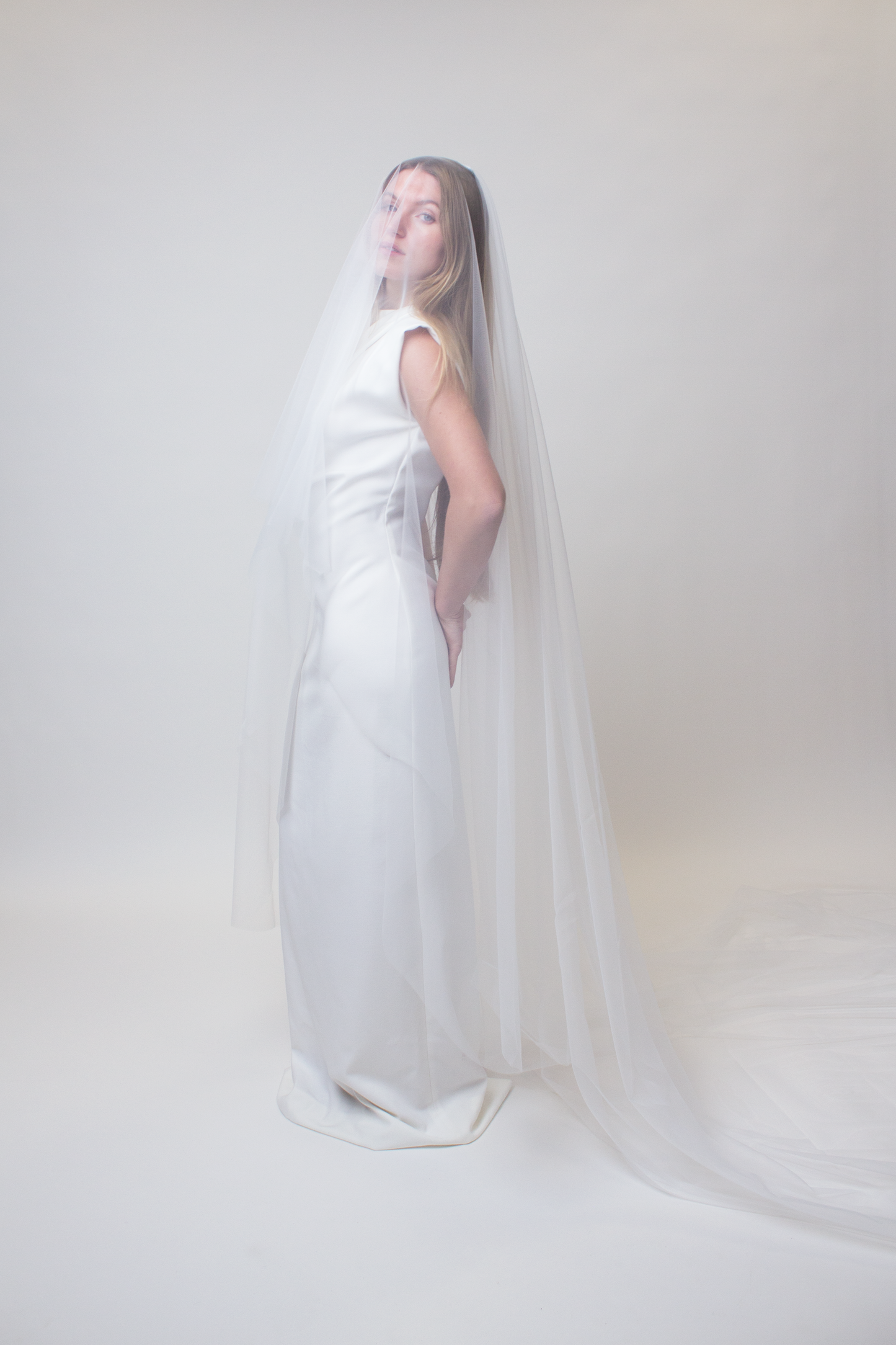 Extra wide drop veil